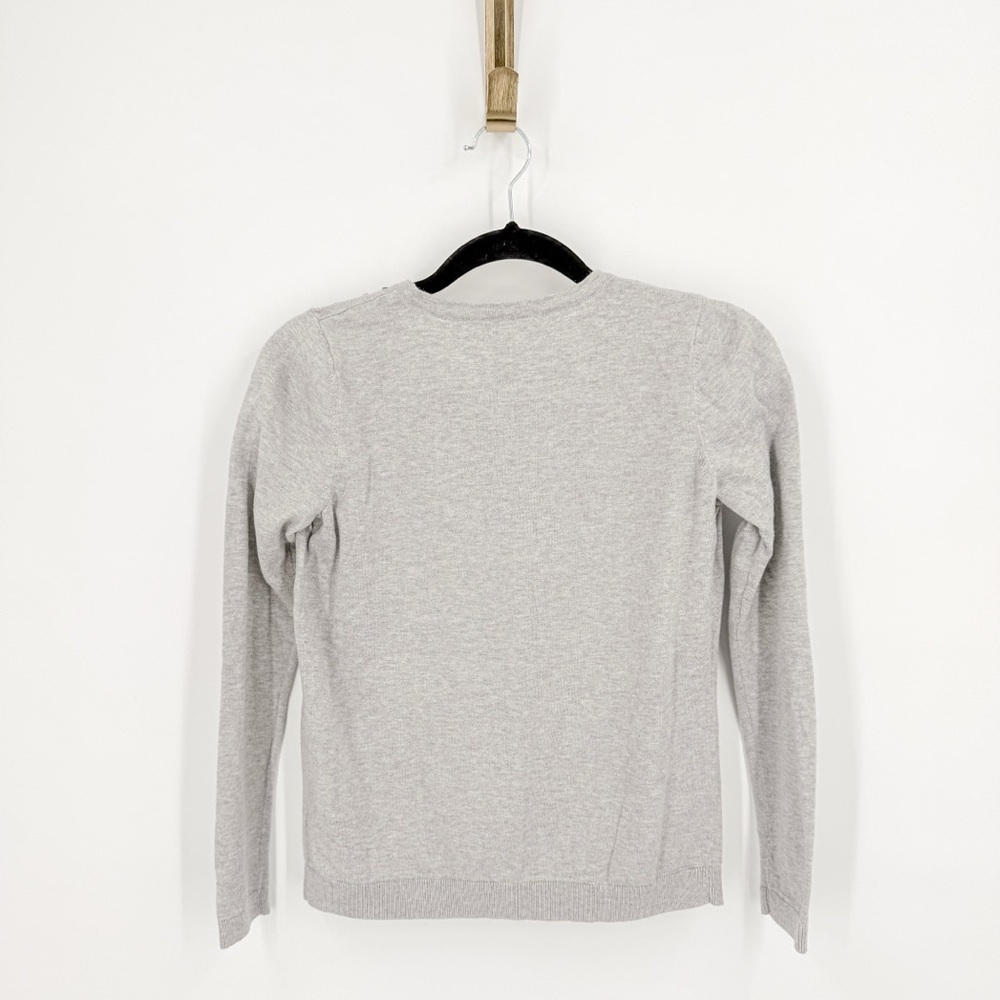 Talbots Gray Cardigan with Relaxed Fit and Crew Neck - Picture 4 of 4
